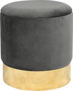 Pufa ze schowkiem okrągła welurowa AKORD GOLDEN Szara