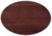 Dywan pluszowy Catwalk brązowy 120 cm x 120 cm koło