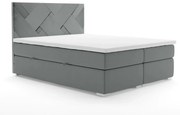 Łóżko kontynentalne FEZ 140x200 szare velvet z pojemnikiem LAVERTO