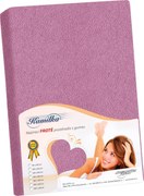 Bellatex Prześcieradło frotte Kamilka fioletowy, 140 x 200 cm