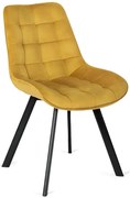 Musztardowe nowoczesne krzesło tapicerowane - Flommi