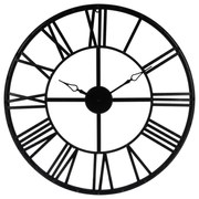Zegar wiszący z metalu, tarcza z dużymi elementami w stylu vintage