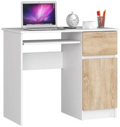 Biurko białe dąb sonoma z półkami B9-L58