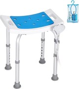 Krzesło Prysznicowe SucceBuy Regulowane Krzesło Prysznicowe, Wyściełany Stołek do Kąpieli, Udźwig 350 Funtów