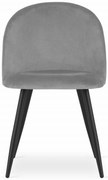 Krzesło BELLO - aksamit jasnoszare / nogi czarne x 1