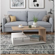 Stolik kawowy biały/sonoma 91x52.6x41 guillermo