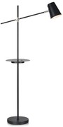 Czarna lampa stojąca z półką Markslöjd Linear