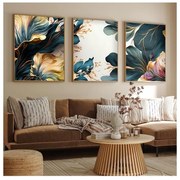 ZESTAW 3x Obraz w ramce na zdjęcia 50x70 cm rośliny