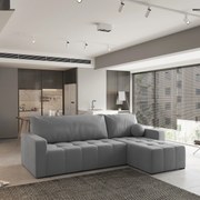 Masseno Narożnik VOLIRA z funkcją spania i pojemnikiem na pościel Narozniki L, Rozkładana sofa - Szary, KRONOS 15