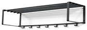 Czarny metalowy wieszak ścienny z półką 100 cm Rex – Spinder Design