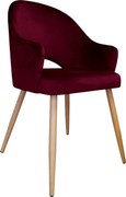 Krzesło Velvet tkanina Welur noga metalowa krzesło tapicerowane premium : Kolor nogi - Dąd stożek, Kolor tkaniny - VELVET - MG02, Typ siedziska - Siedzisko stałe
