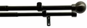 Podwójny zestaw karniszy regulowany Kula 16/19 mm, czarny nikiel, 120 - 230 cm, bez kółek, 120 - 230 cm