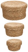 Koszyki do przechowywania z naturalnej plecionki, 3 sztuki