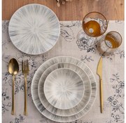 Zestaw obiadowy 24 szt. szary/porcelana