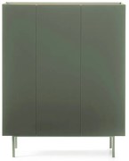 Zielona wysoka komoda w dekorze dębu 95x120 cm Arista – Teulat