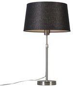 Lampa stołowa regulowana stal klosz czarny 35cm - Parte Nowoczesny Oswietlenie wewnetrzne