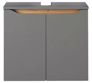 Szara szafka pod umywalkę bez baterii 60x53 cm Set 357 – Pelipal
