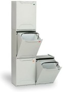 4 plastikowe kosze na śmieci segregowane, 20 L, 340 x 290 x 470 mm