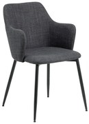 Antracytowe tapicerowane fotele jadalniane zestaw 2 szt. Ilsa – Actona
