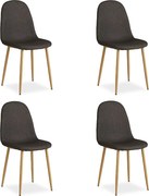 Zestaw krzeseł jadalnianych 44x88x45,5 cm, antracytowe krzesła typu Egg