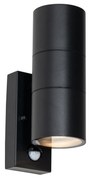 Kinkiet zewnętrzny czarny 2-punktowy AR70 z czujnikiem ruchu - Duo