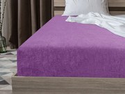 PrzytulneMieszkanie.pl Prześcieradło frotte ciemnofioletowe 90 x 200 cm