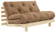 Sofa rozkładana z brązowym obiciem Karup Design Roots Raw/Mocca