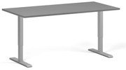 Biurko z regulacją wysokości, 160x80 cm, 2 silniki, szara podstawa, grafit