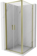 Mexen Exo kabina prysznicowa uchylna 100 x 100 cm, transparent, złota - 814-100-100-50-00