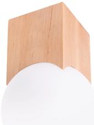 Lampa sufitowa w naturalnym kolorze ze szklanym kloszem 12x12 cm Rayer – Nice Lamps