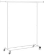SongmicsHome Stojak na ubrania INEZ na kółkach, maks. 90kg, 83,5x45x160cm, biały