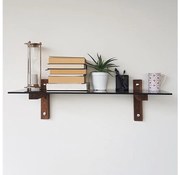 Półka ścienna 85x25 cm sosna/czarna