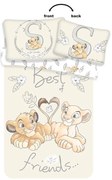 Jasnożółta bawełniana pościel dziecięca do łóżeczka 100x135 cm Lion King "Best Friends" – Jerry Fabrics