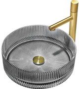 Mexen Eiva szklana umywalka nablatowa 39 x 39 cm, czarna - 24163970