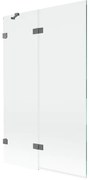 Mexen Lunar parawan nawannowy 2-skrzydłowy lewy 110 x 150 cm, transparent, gun metal - 897-110-100-95-00-L