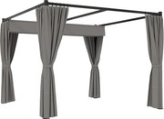 Outsunny Pergola 3 x 3 m Wolnostojący daszek tarasowy z przesuwanym dachem, 4 ścianki boczne, odporny na UV, Jasnoszary | Aosom PL