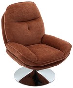 Fotel obrotowy z terakotową teksturowaną tapicerką - ILMACA
