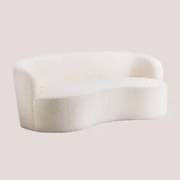 Sofa Trzyosobowa Z Materiału Typu Baranek Marta Chenille Biały - Sklum