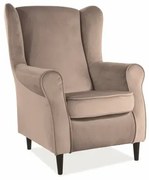 Fotel uszak BARON VELVET beżowy SIGNAL