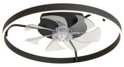 Wentylator sufitowy z lampą czarny 70 cm z LED z możliwością ściemniania i pilotem - MaddyDesignerski Oswietlenie wewnetrzne