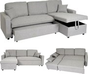 Sofa narożna z funkcją spania MCW-L17,  szary