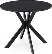 Stół Okrągły LAUREN 90 cm Czarny Loft Nowoczesny