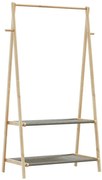 Wieszak na ubrania stojący z materiałowymi półkami 96cm E5-A40