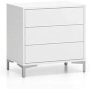 Komoda biurowa z 3 szufladami LAYERS, solidna podstawa, biała