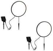 Zewnetrzna Zestaw 2 czarnych lamp na szpikulec 60cm z wbudowanym akumulatorem LED i panelem słonecznym IP65 - AdalindDesignerski Oswietlenie zewnetrzne
