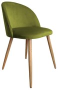 Krzesło CLAUDINE 2 BL VELVET oliwkowe/dąb ATOS