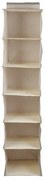Compactor Organizer wiszący na ubrania Sandy, 30 x 30 x 105 cm, 6 półek, beżowy