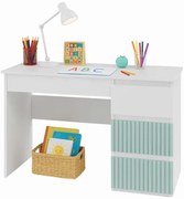 Prawostronne biurko dla dzieci biały + miętowy A0-W98