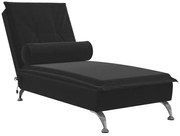 Czarna aksamitna leżanka na chromowanych nóżkach T9-M76