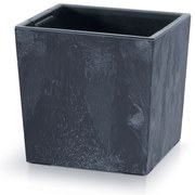 Donica ogrodowa z wkładem Urbi Square Low Beton Effect 29,5 x 29,5 x 29 cm antracytowy PROSPERPLAST